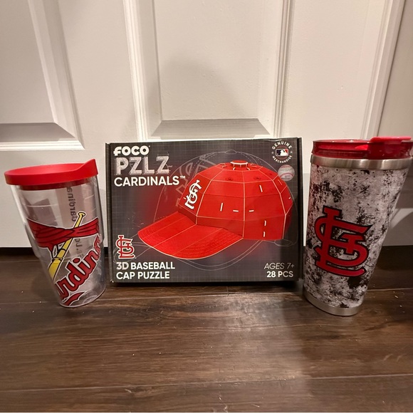 FOCO Cardinals 3D Baseball Cap Puzzle and Tumblers Set - Picture 1 of 6